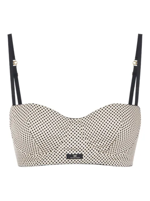 Elisabetta Franchi top estilo brasier con estampado de lunares