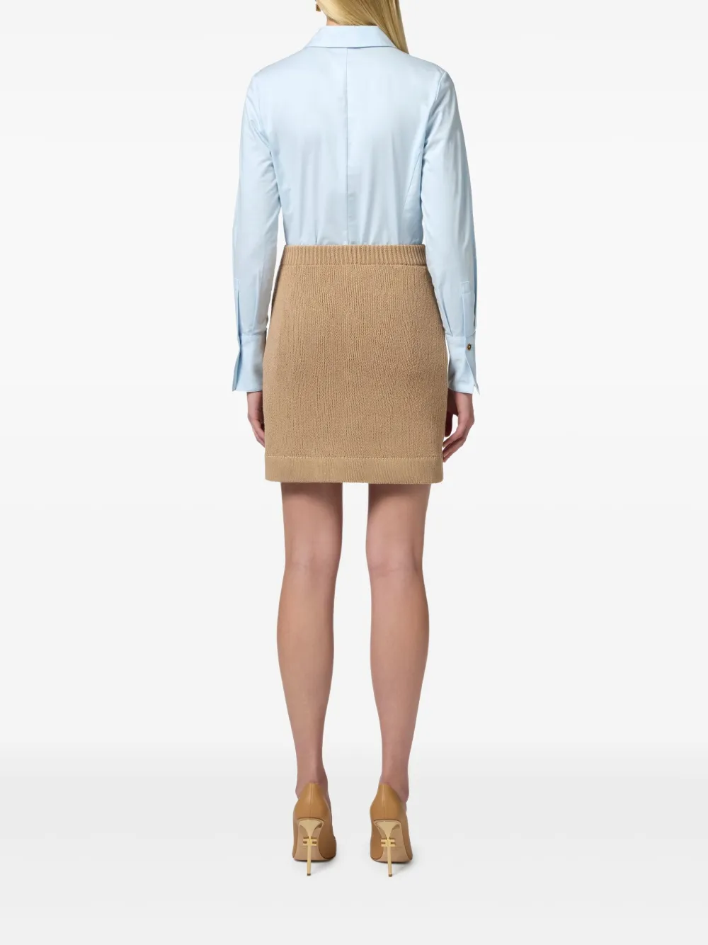 Elisabetta Franchi Blouse met geborduurd logo Blauw