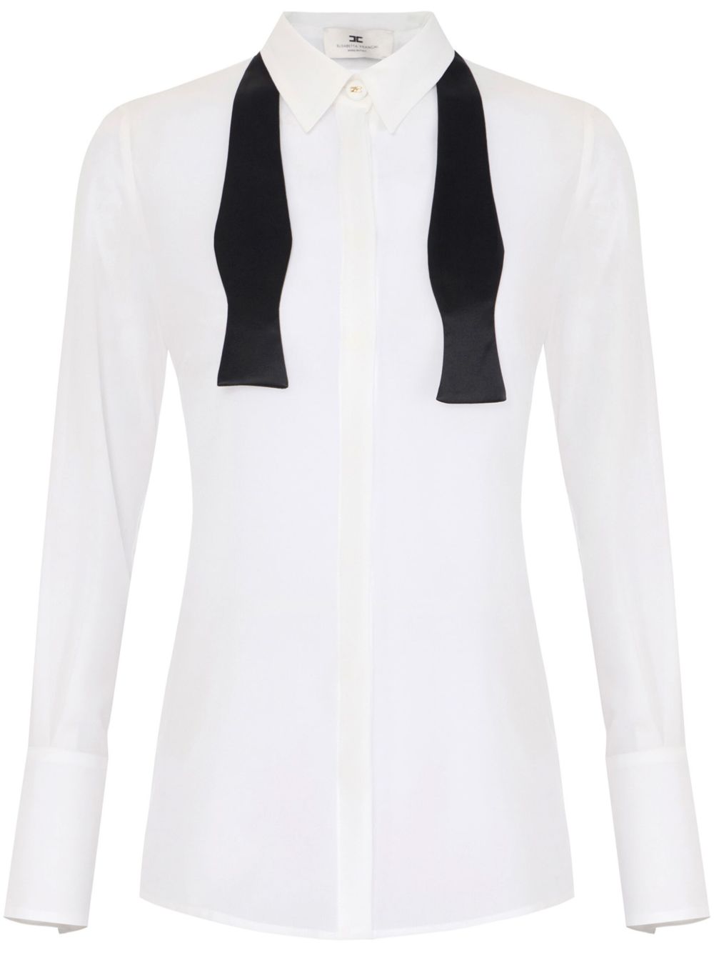 Elisabetta Franchi Georgette blouse met vlinderstrik Wit