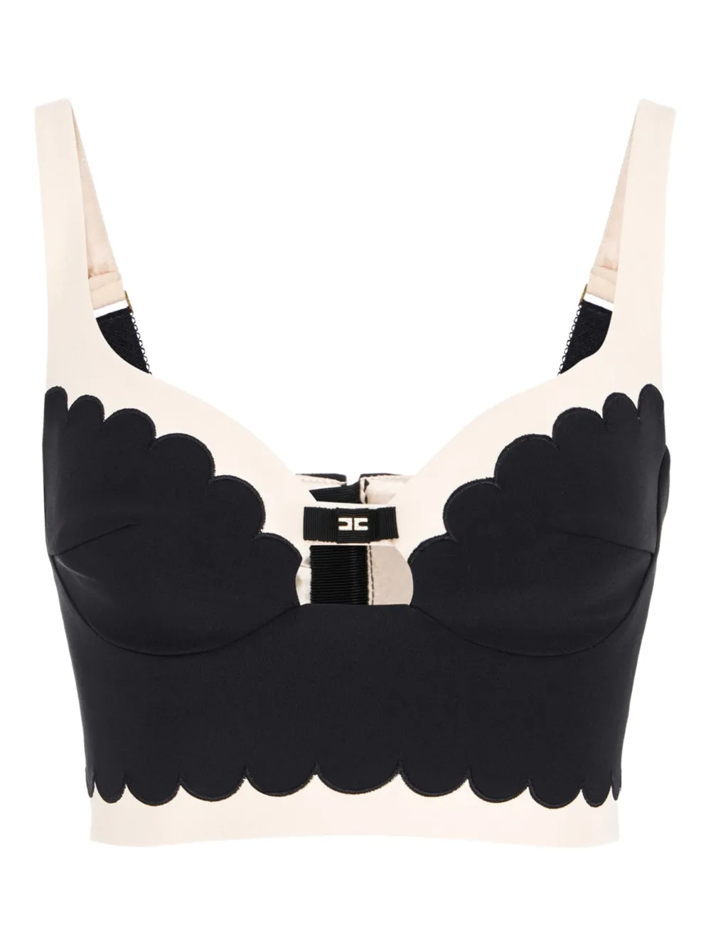 Elisabetta Franchi logo-patch top | Black | Image 1