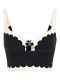 Elisabetta Franchi logo-patch top - Black
