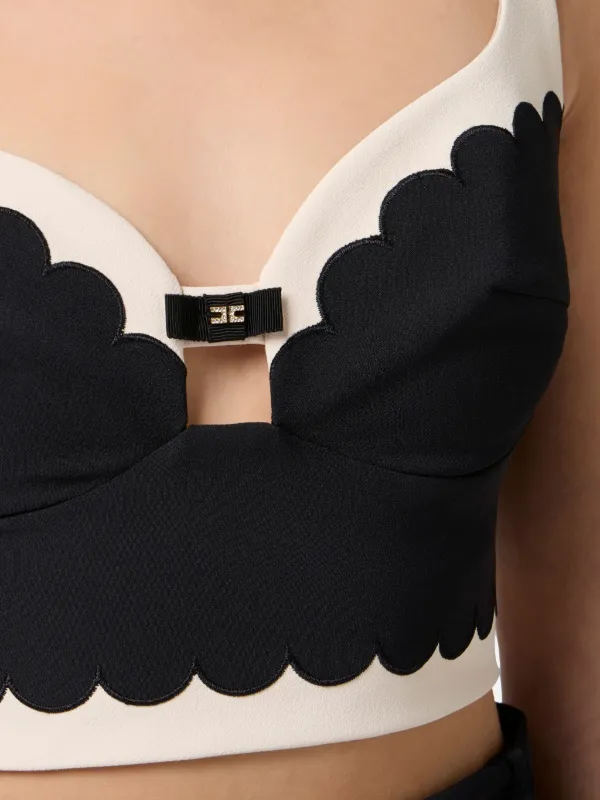 Elisabetta Franchi logo-patch Top | Black | FARFETCH