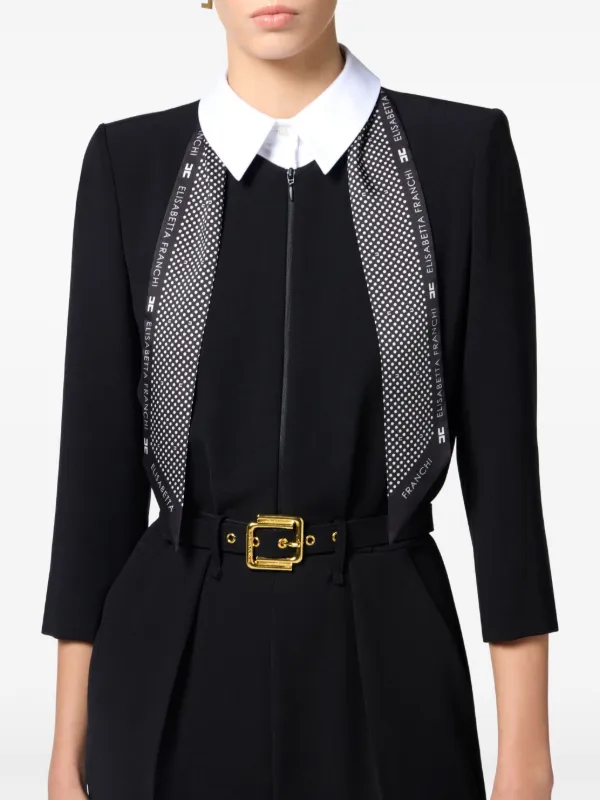 Elisabetta Franchi scarf-detail Jumpsuit | Black | FARFETCH