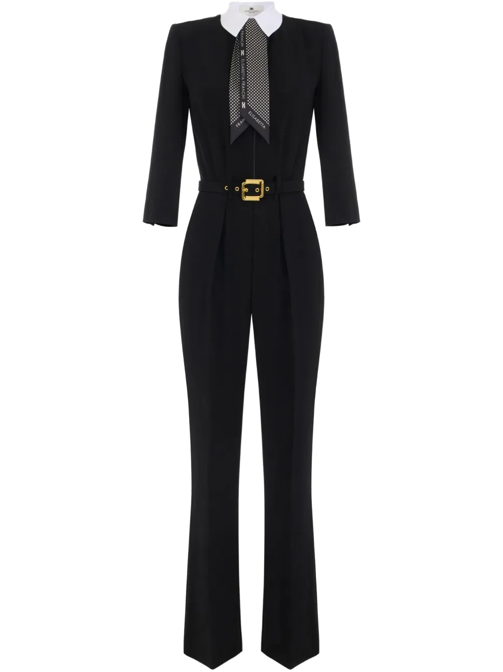 Elisabetta Franchi Jumpsuit met sjaaldetail Zwart