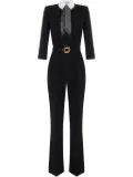 Elisabetta Franchi scarf-detail jumpsuit - Black
