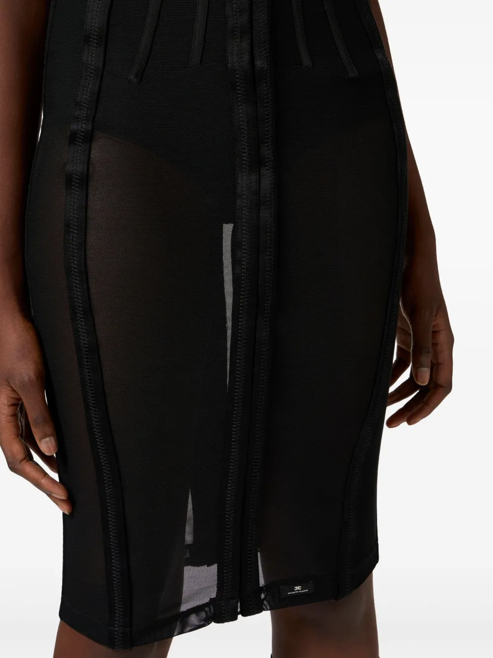 Elisabetta Franchi Bustier tulen midi-rok Zwart
