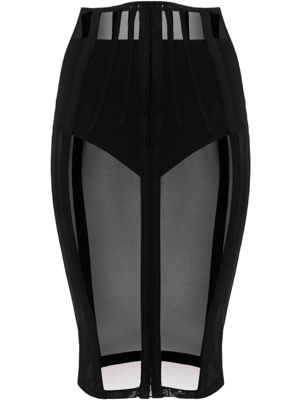 Elisabetta Franchi Bustier tulen midi-rok Zwart