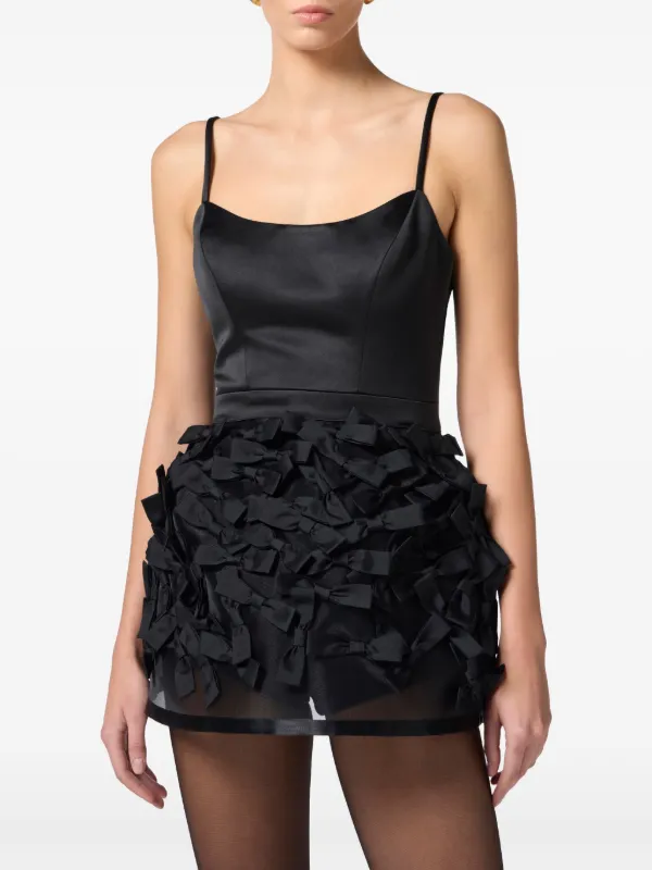 【希少】ELISABETTA FRANCHI サテンボイル製 アノラック 2色 Dress in lightweight double layer crêpe fabric with fringes