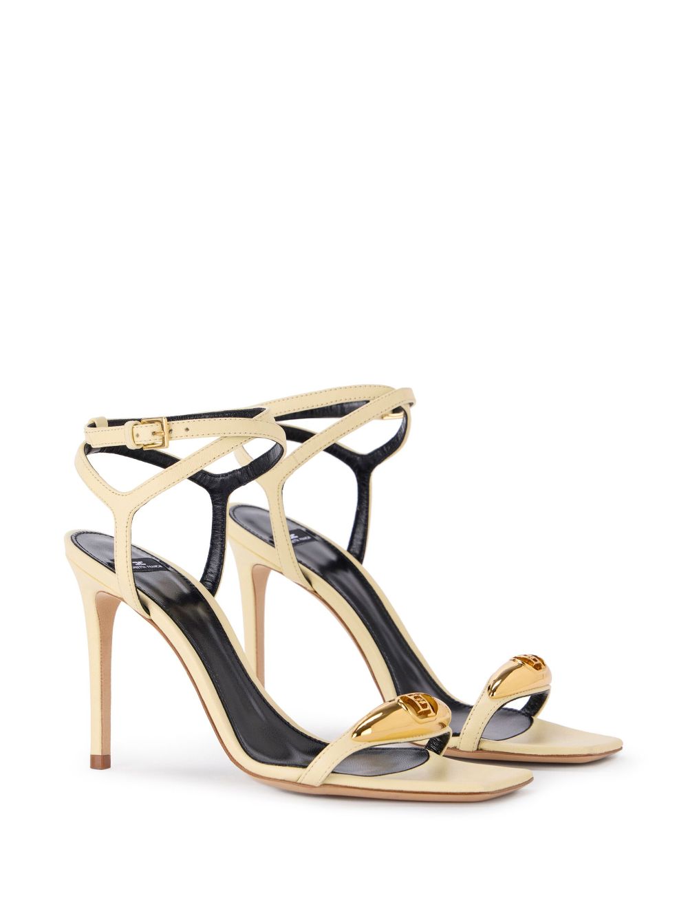 Elisabetta Franchi 100mm leather sandals - Beige