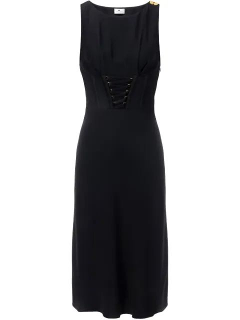 Elisabetta Franchi lace-up detail midi dress