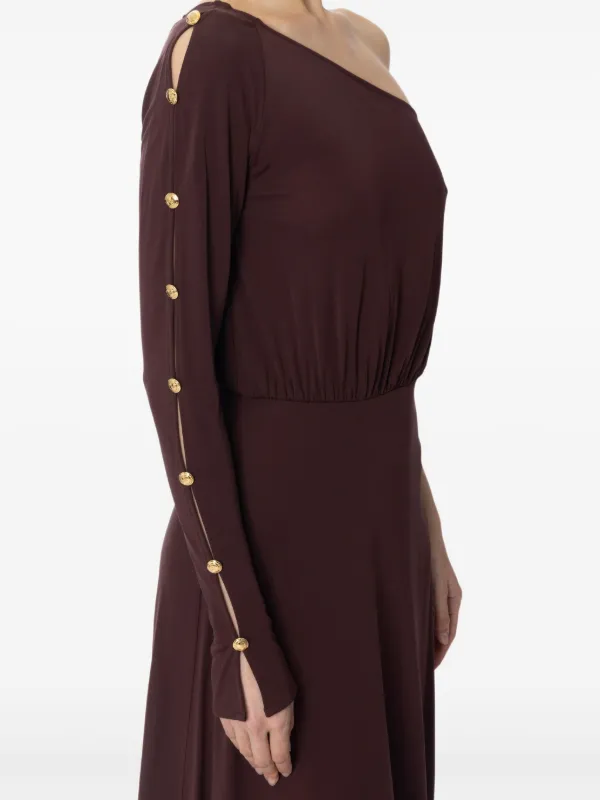 Elisabetta Franchi 上品 ワンショルダー ドレス Elisabetta Franchi ワンショルダー ドレス | ブラウン