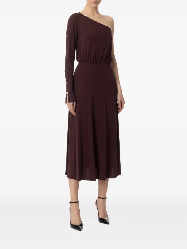 Elisabetta Franchi 上品 ワンショルダー ドレス Elisabetta Franchi ワンショルダー ドレス | ピンク | FARFETCH JP