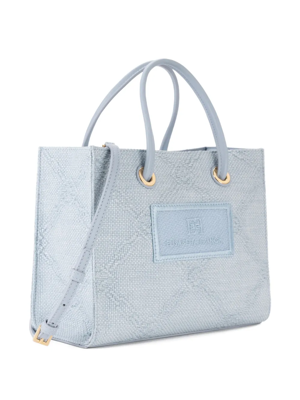 ELISABETTA FRANCHI LOGO-JACQUARD MINI TOTE BAG