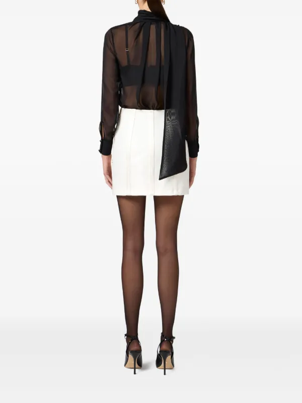【★完売必至★】ELISABETTA FRANCHI ☆ クレープミニスカート Elisabetta Franchi クレープ ミニスカート | ホワイト