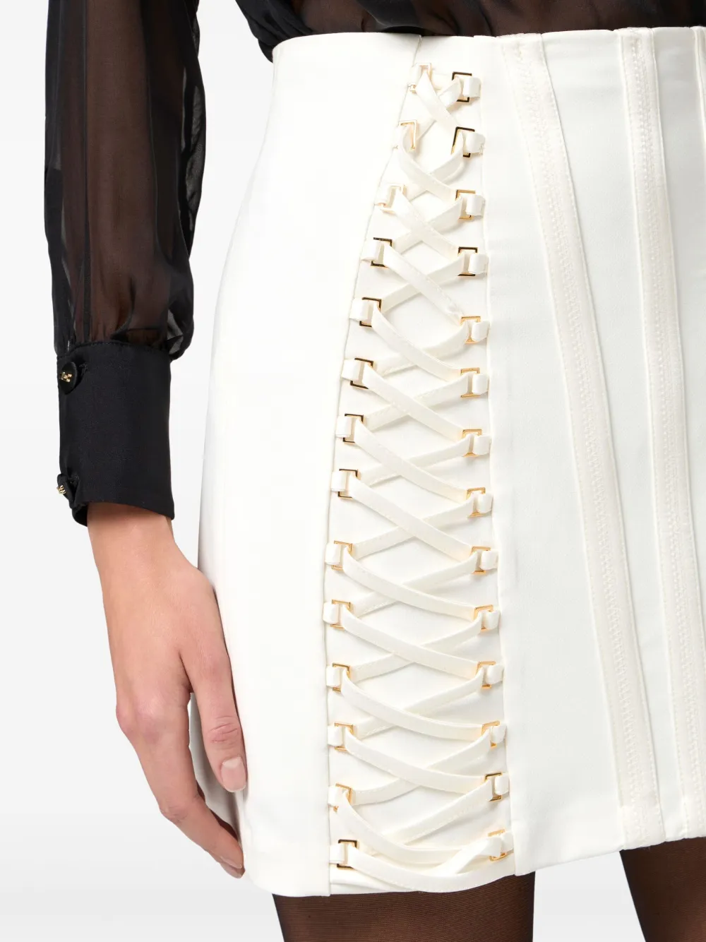 Elisabetta Franchi Mini-rok van crêpe Wit