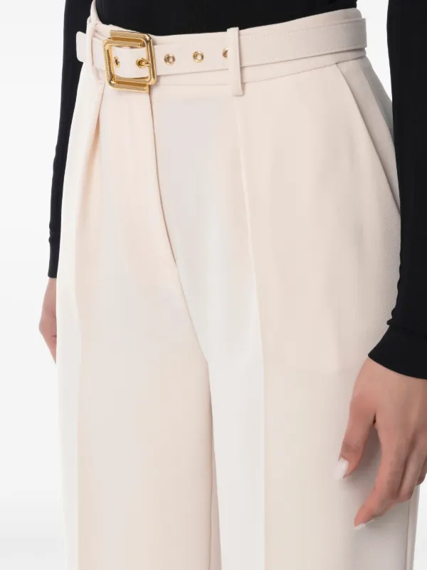 ボトムスその他 ELISABETTA FRANCHI Women Pants PA06751E2193 Beige Elisabetta Franchi Belted Crepe Trousers | Neutrals | FARFETCH