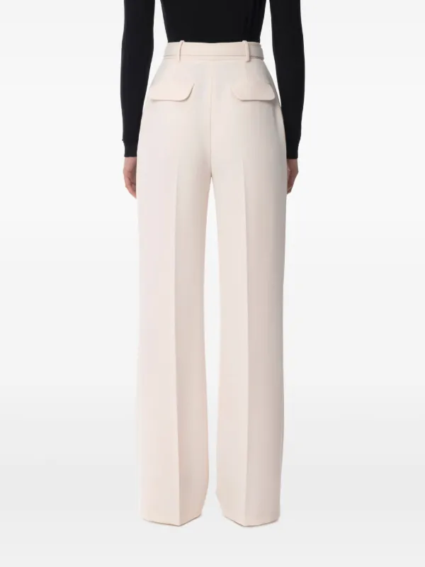 Elisabetta Franchi Belted Crepe Trousers | Neutrals | FARFETCH