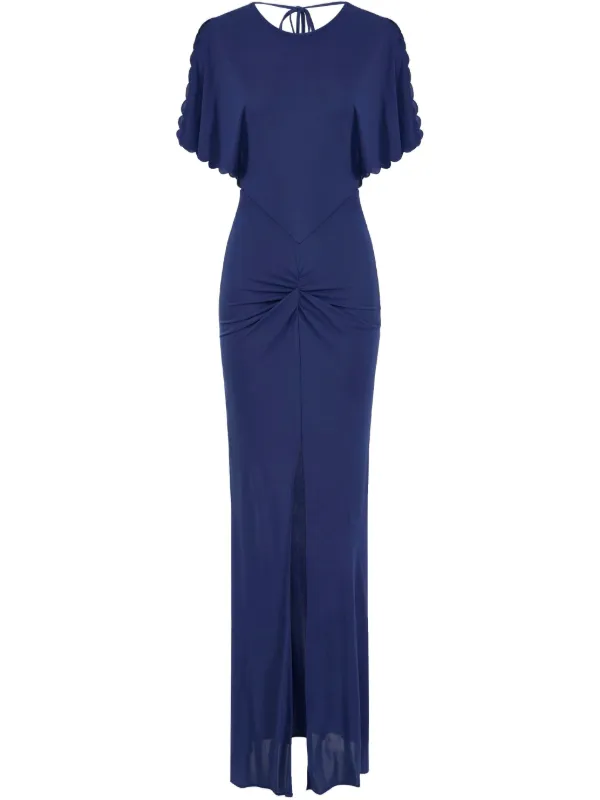 elisabetta franchi layered maxi dress Elisabetta Franchi pleated lurex maxi dress