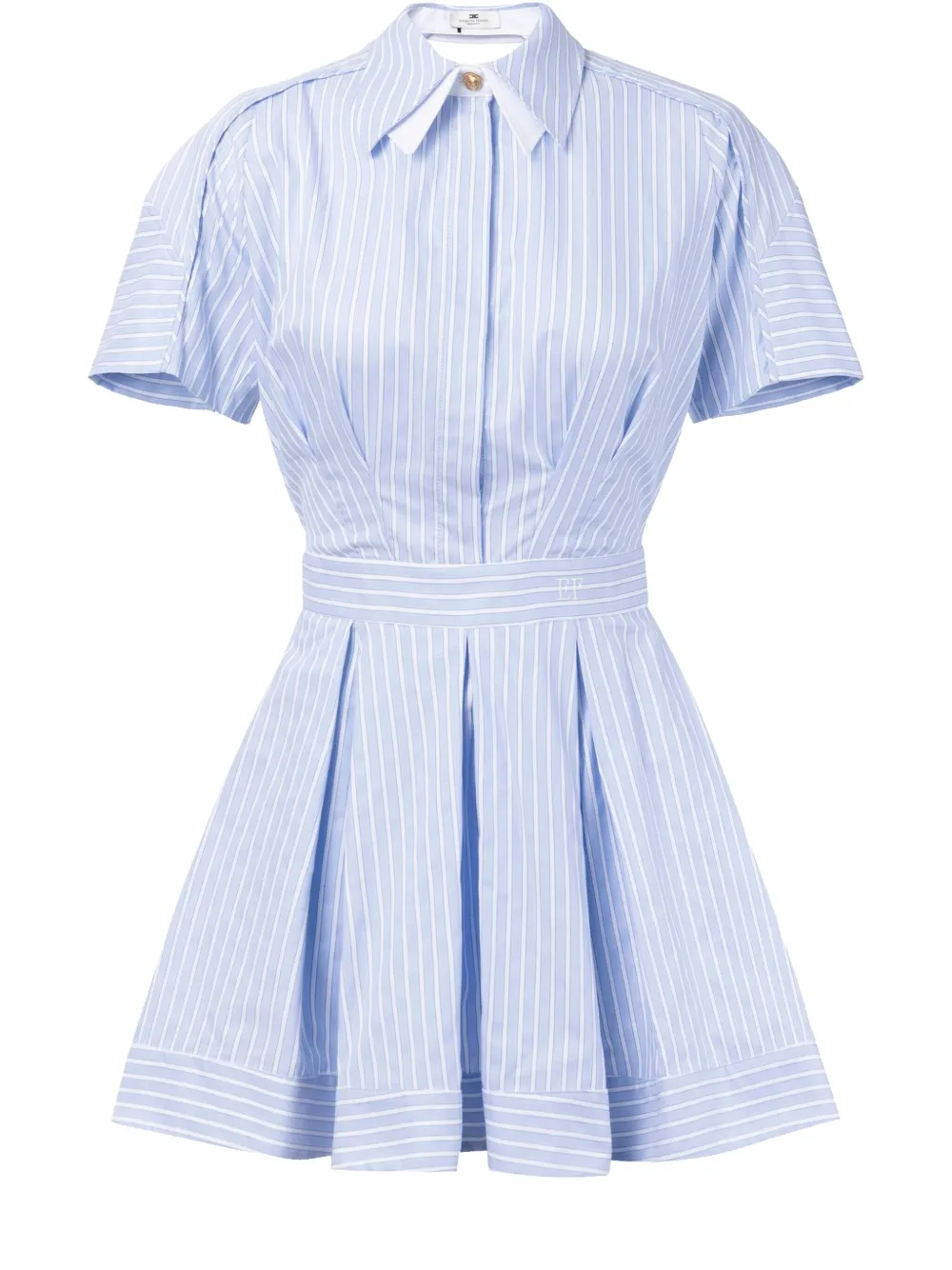 Elisabetta Franchi Striped Poplin Mini Dress In Blue