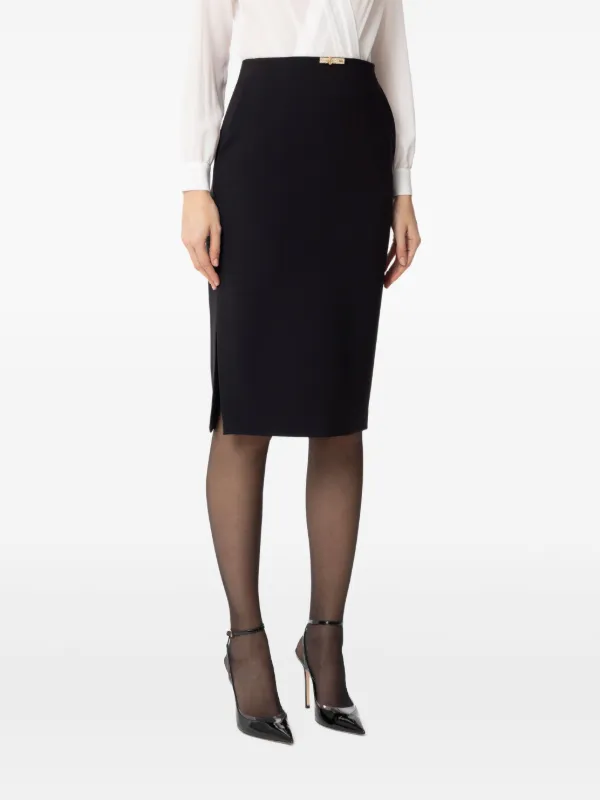 スカート ELISABETTA FRANCHI Women Mid Skirts GO09953E2110 BLACK Mid-length skirt Elisabetta Franchi Black size 42 IT in