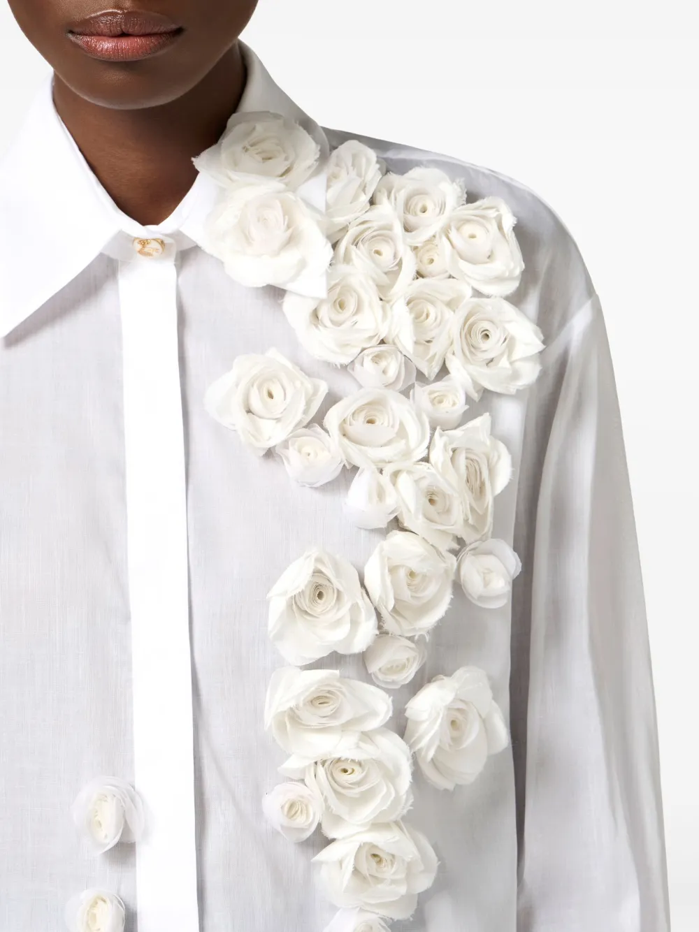 Elisabetta Franchi Blouse met bloemenapplicatie Wit
