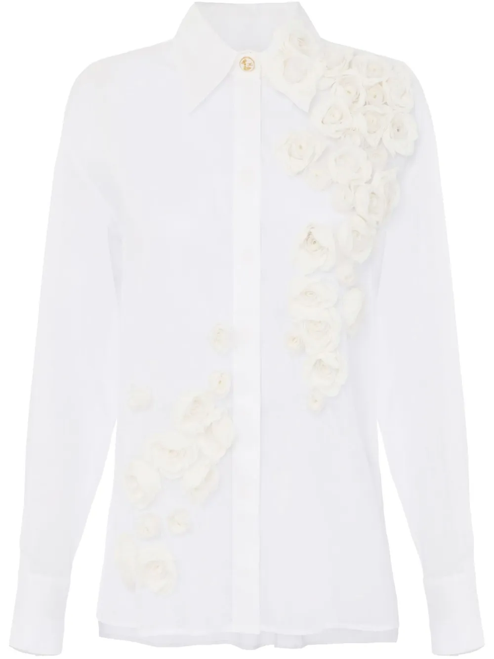 Elisabetta Franchi Blouse met bloemenapplicatie Wit