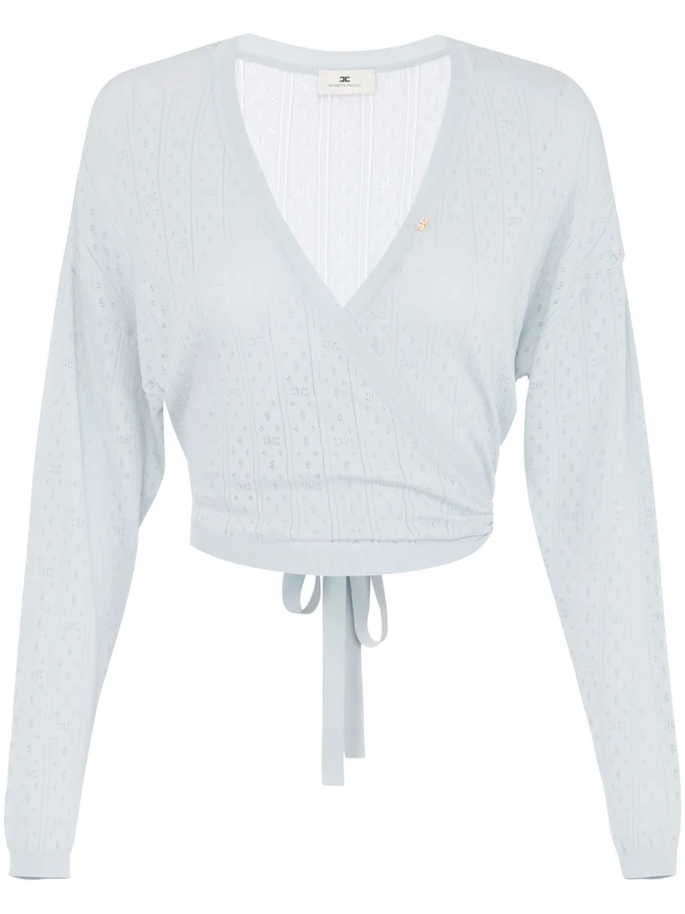 Elisabetta Franchi top tejido con moño en la espalda | azul | Image 1