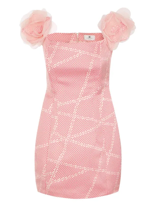 Robe courte en satin duchesse - Elisabetta Franchi - Modalova