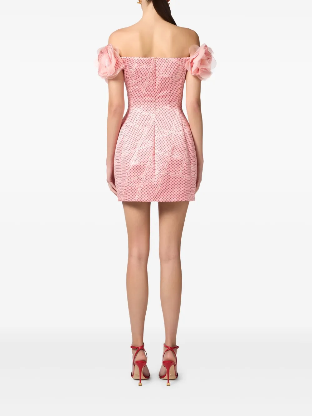 Elisabetta Franchi Duchess satijnen mini-jurk Roze
