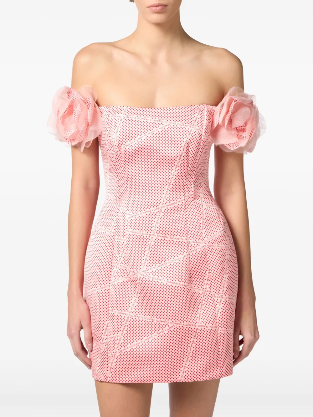 Elisabetta Franchi Duchess satijnen mini-jurk Roze