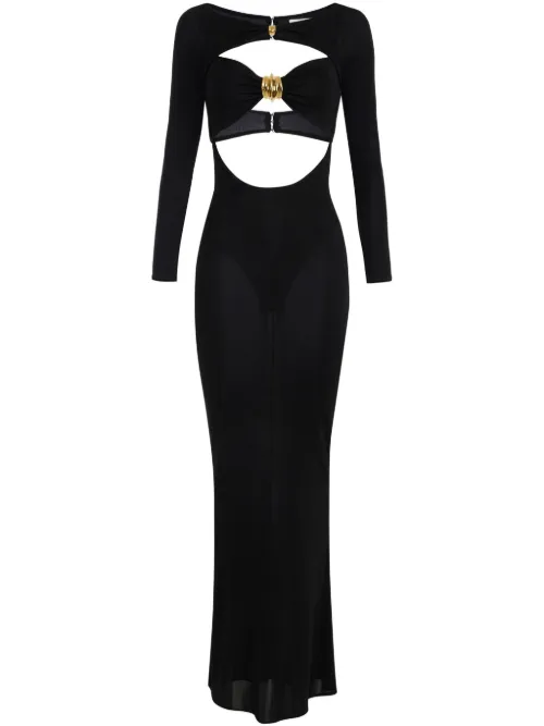 Robe longue en jersey à ornements - Elisabetta Franchi - Modalova