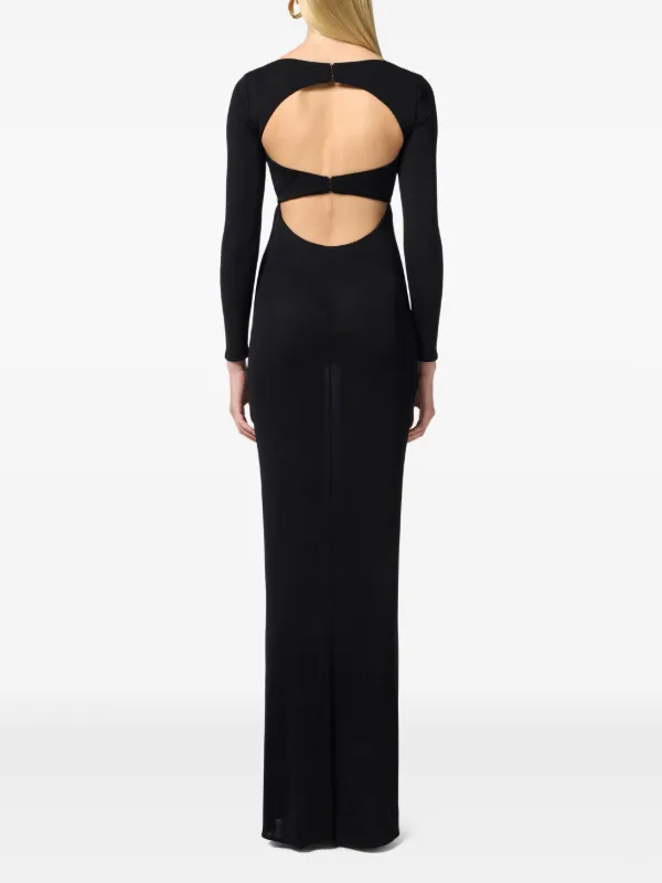 Elisabetta Franchi jewel-detail Jersey Gown | Black