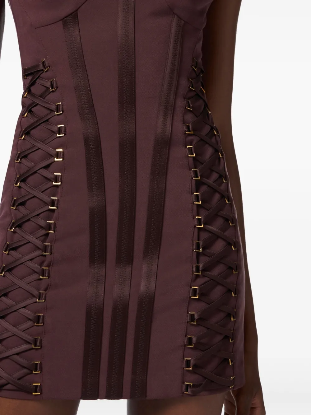 ELISABETTA FRANCHI CORSET-STYLE MINI DRESS
