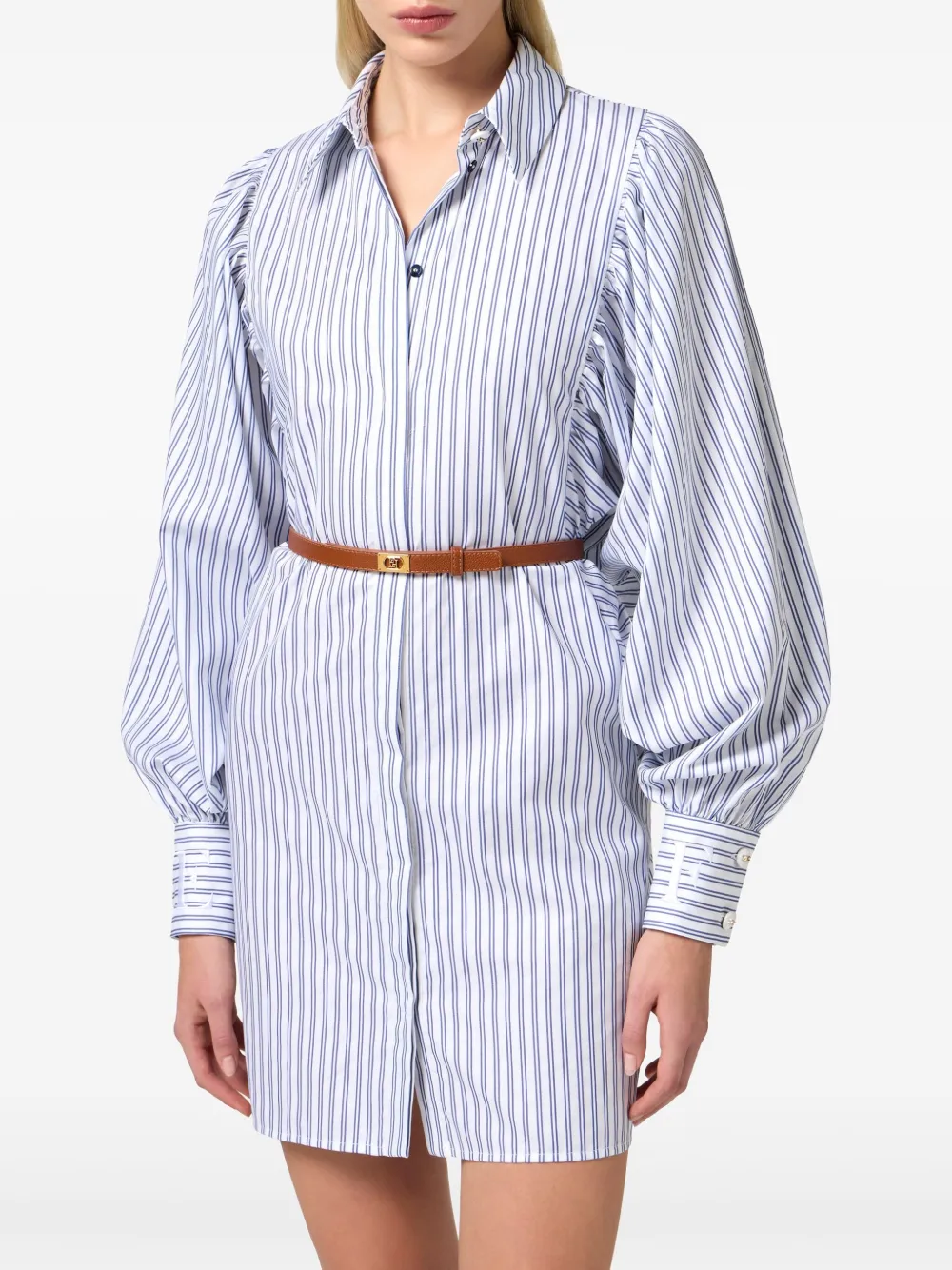Elisabetta Franchi Gestreepte blousejurk Blauw