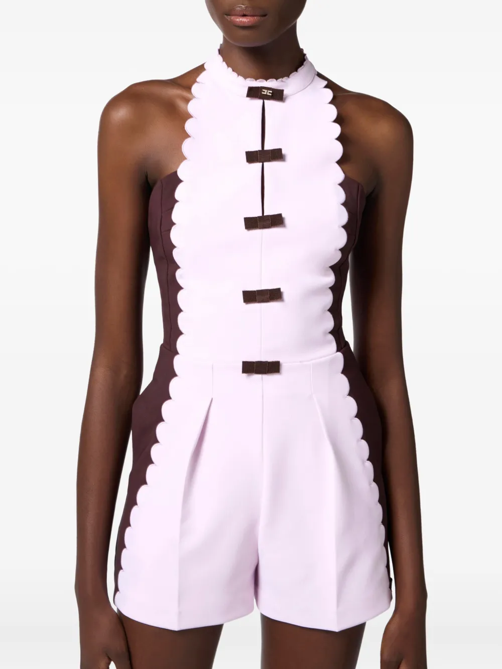 Elisabetta Franchi Gewelfd jumpsuit Roze