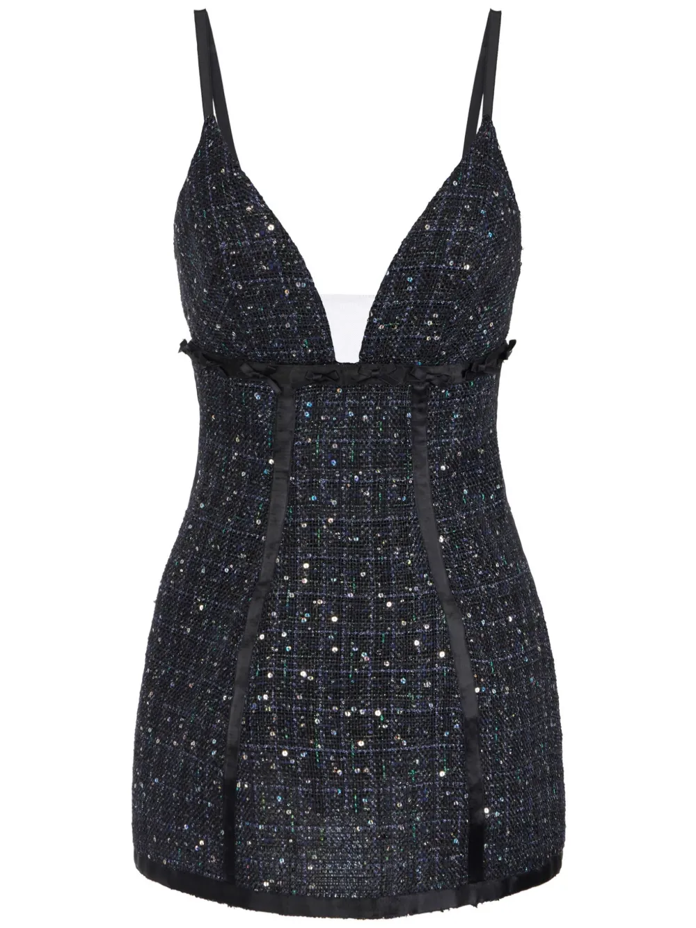 Elisabetta Franchi sequin-embellished tweed dress | Black | Image 1