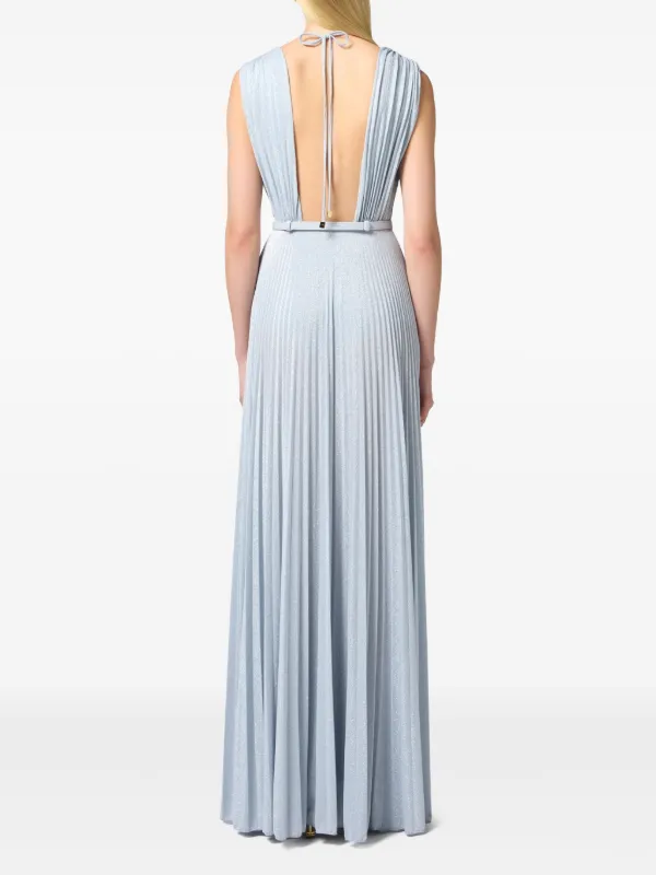 Elisabetta Franchi lurex-detail Gown | Blue | FARFETCH