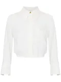 Elisabetta Franchi georgette cropped blouse - White