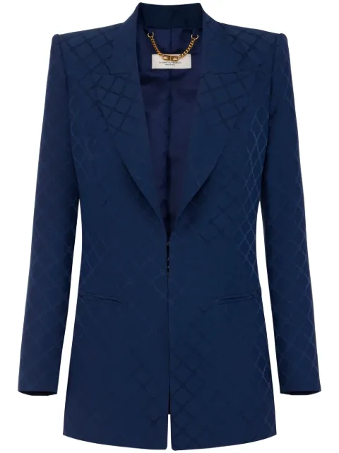 Elisabetta Franchi diamond-jacquard satin blazer