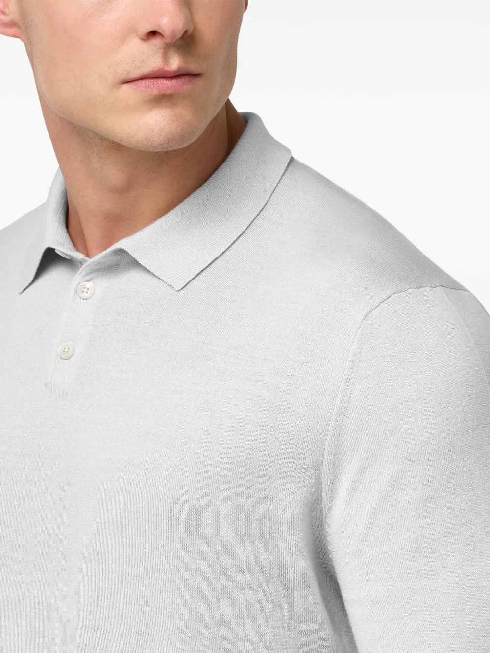 Boggi Milano Poloshirt van merinowol Wit