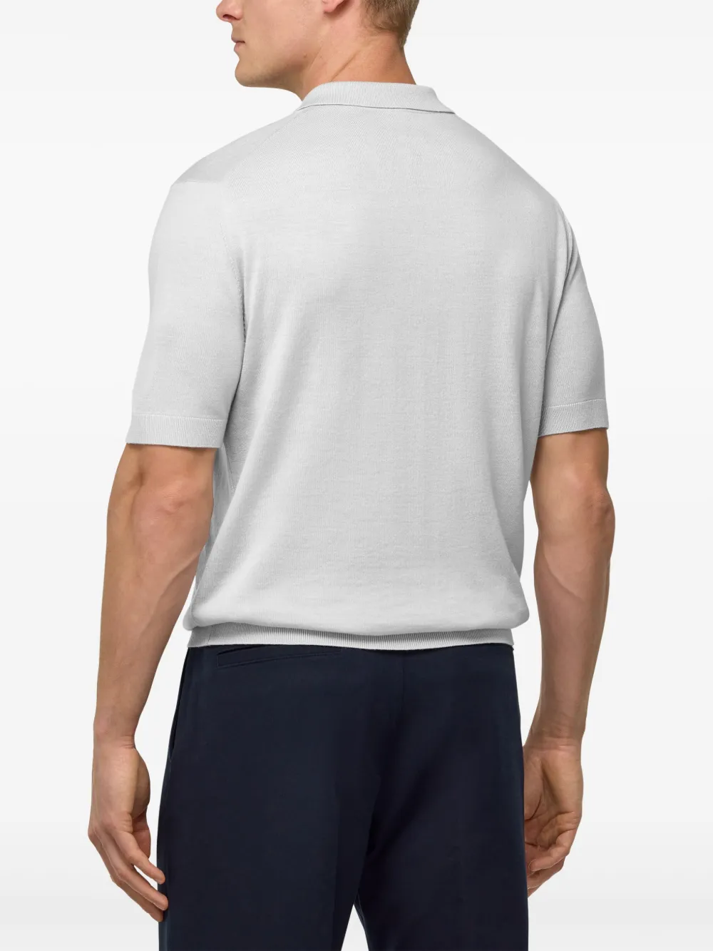 Boggi Milano Poloshirt van merinowol Wit