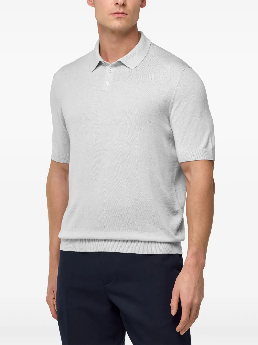 Boggi Milano Poloshirt van merinowol Wit