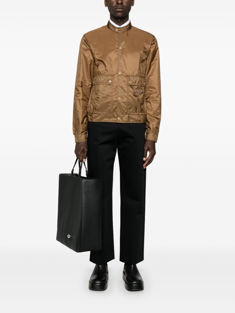 Prada Jack met triangel-logo - Bruin