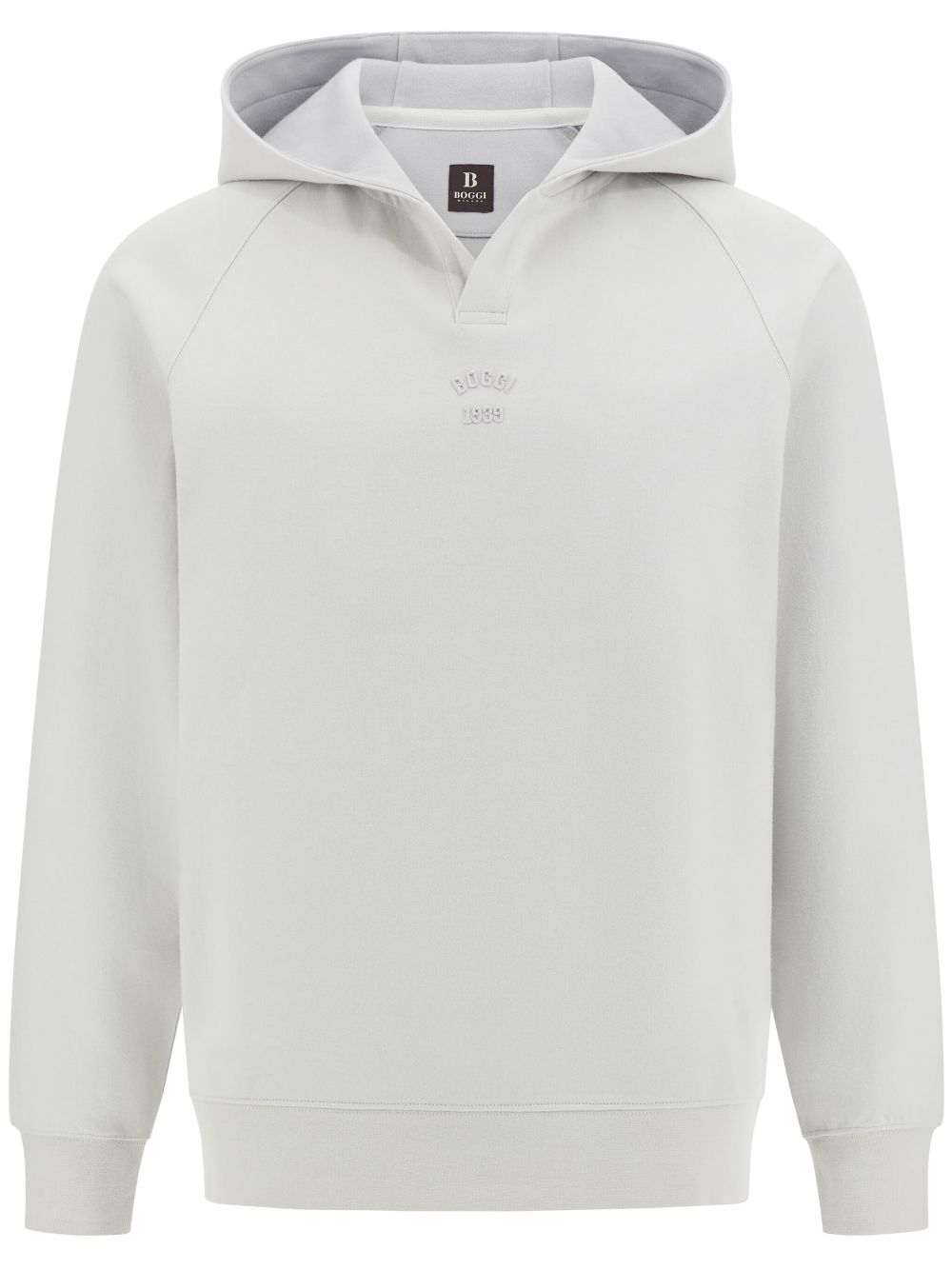 Boggi Milano logo-embroidered hoodie - White