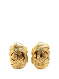 CHANEL Pre-Owned 1994 Gold Plated CC Clip On Earrings costume earrings