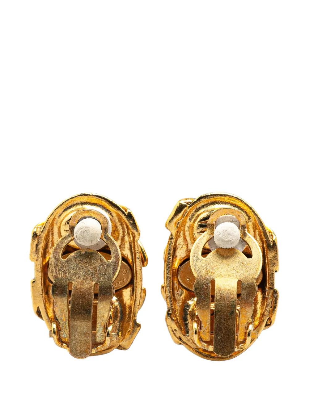 CHANEL Pre-Owned 1994 Gold Plated CC Clip On Earrings costume earrings - Goud