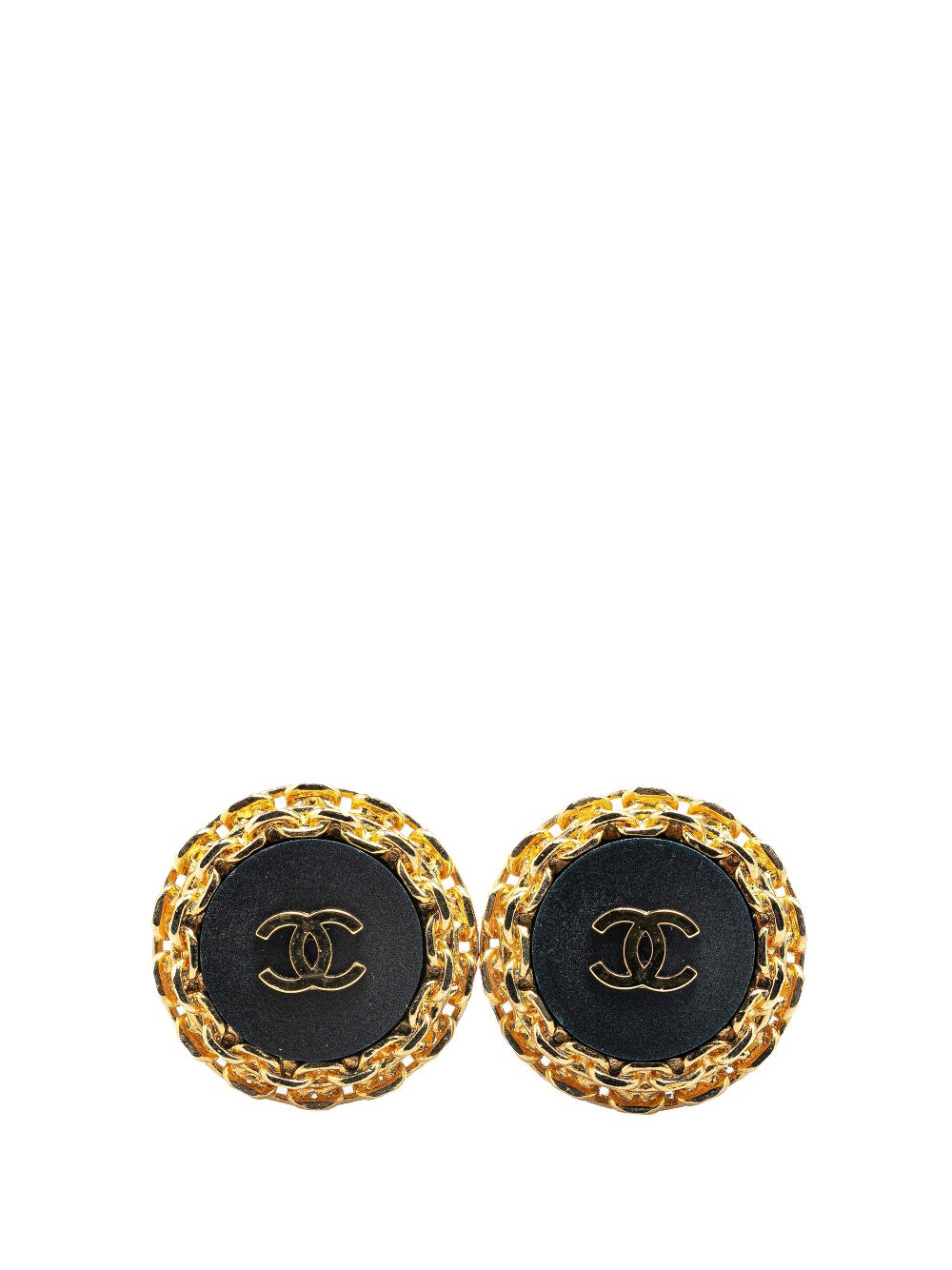 CHANEL Pre-Owned 1980-1990 Gold Plated CC Clip On Earrings costume earrings