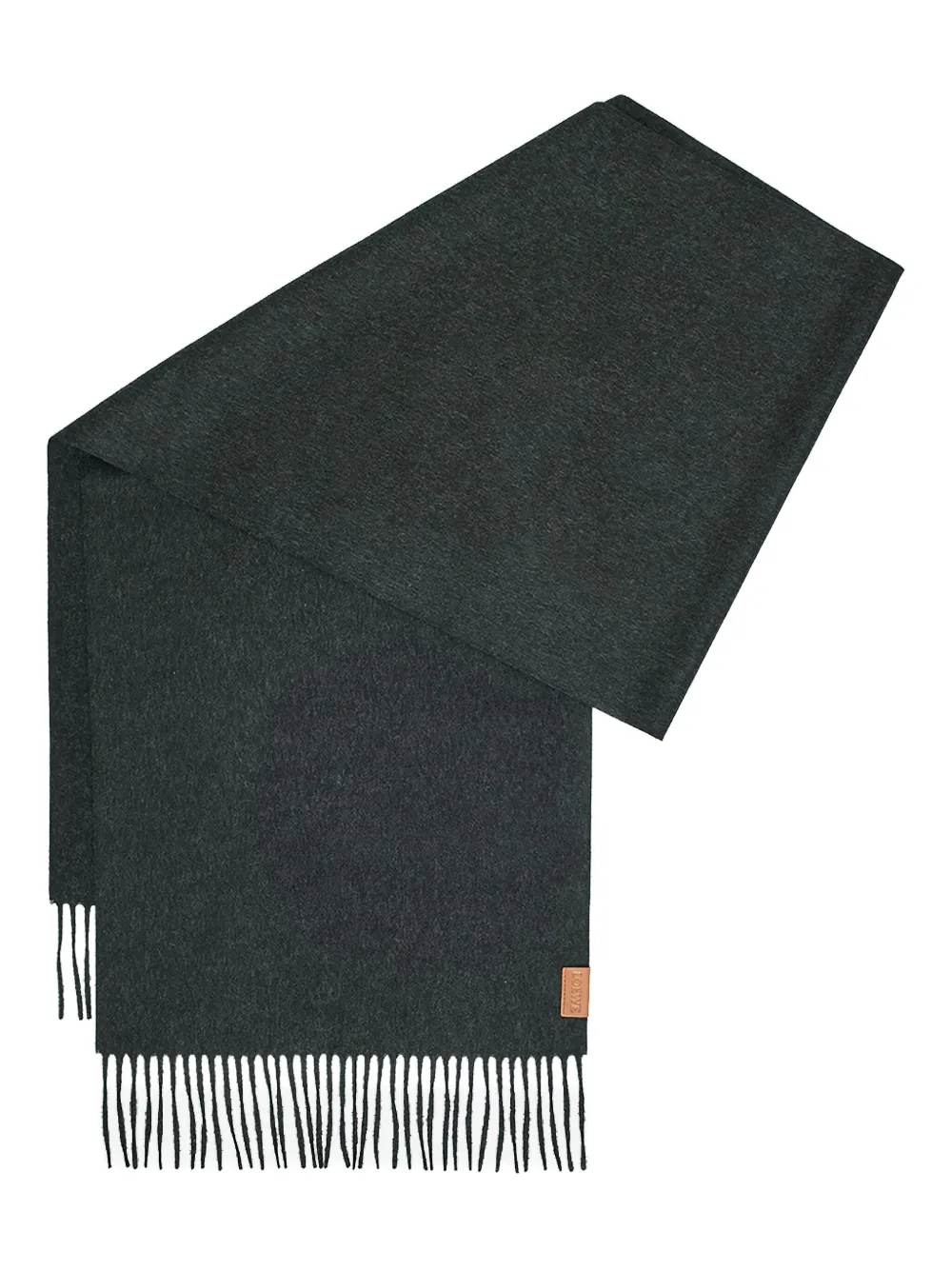 LOEWE fringed cashmere scarf - Grigio