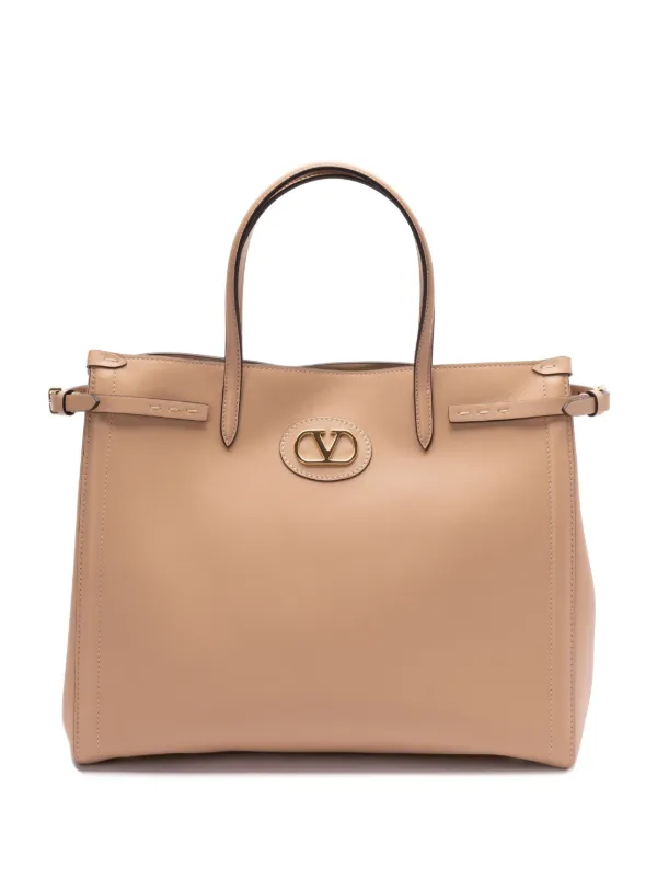 Valentino Garavani レザー トートバッグ | ニュートラル | FARFETCH JP
