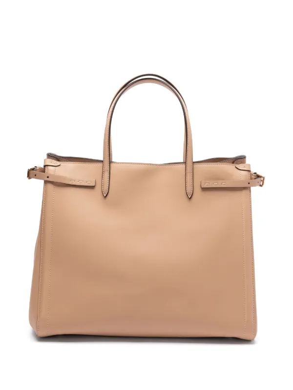 Valentino Garavani レザー トートバッグ | ニュートラル | FARFETCH JP